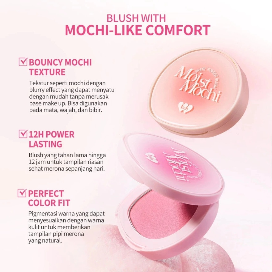 BARENBLISS Moist Mochi Paste Powder Blush 03 Sunset Mango 4.5g image