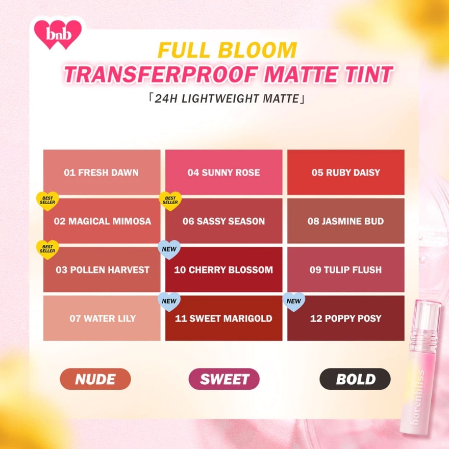 BARENBLISS Full Bloom Transferproof Matte Tint 01 Fresh Dawn 3g image