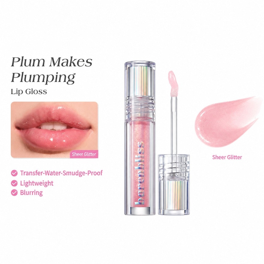 BARENBLISS Plum Makes Plumping Lip Gloss 04 Sheer Glitter 2.5g image