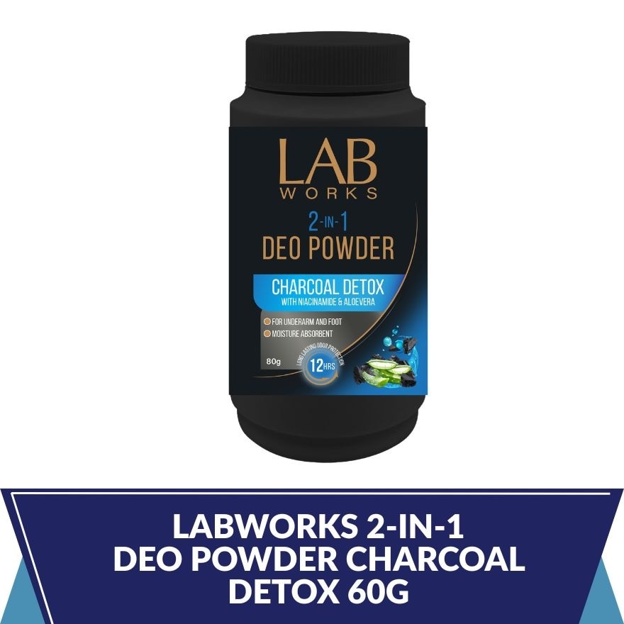 LABWORKS 2 in 1 Deo Powder Charcoal Detox 60g image