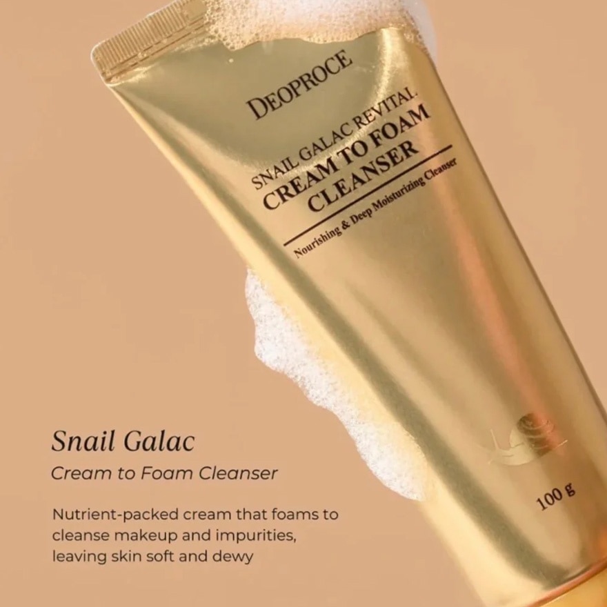 DEOPROCE Snail Galac Revital Cream To Foam Cleanser 100g image