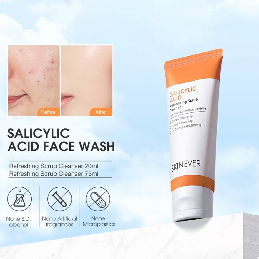 SKINEVER Salicylic Acid Refreshing Scrub Cleanser Travel Size 20ml image