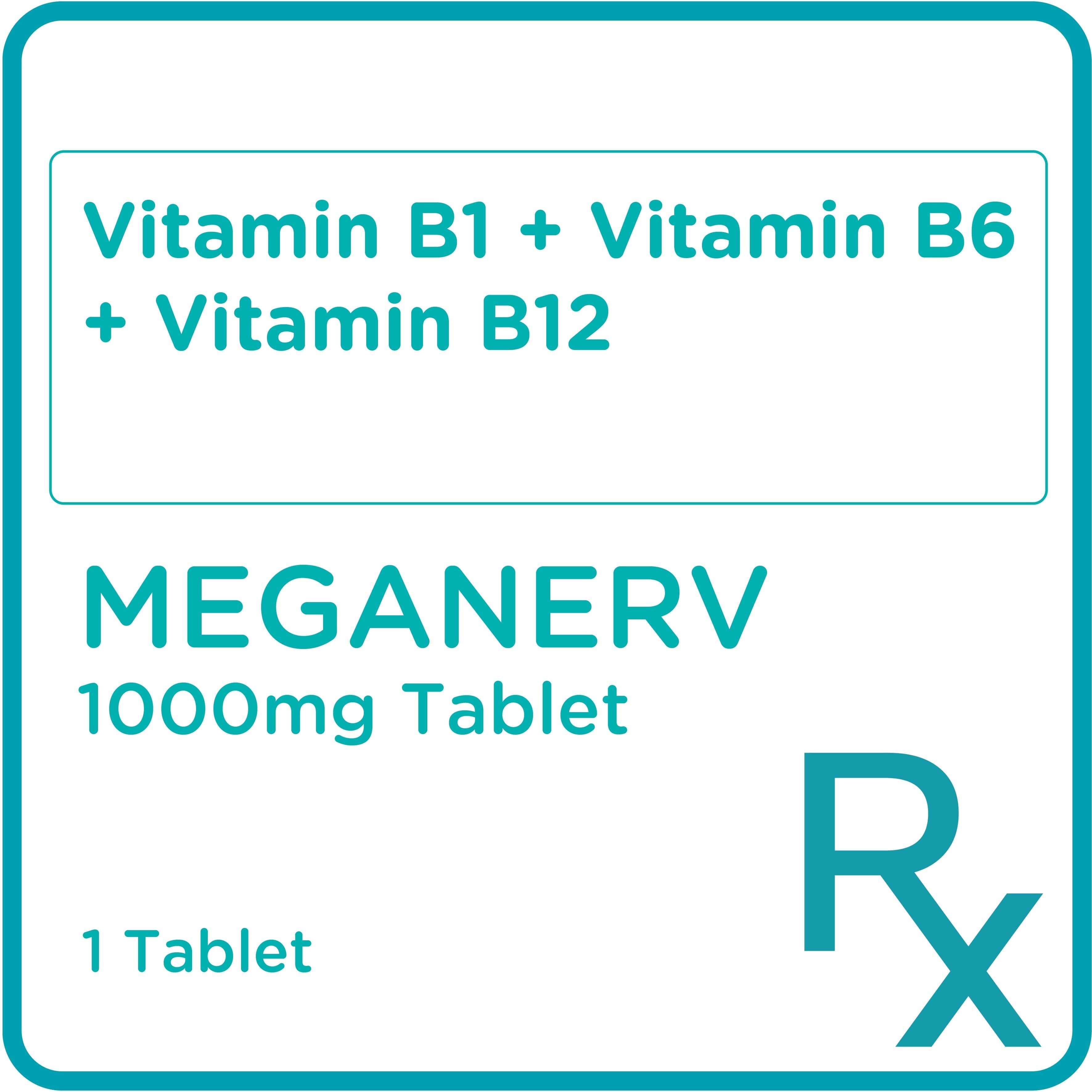 Vitamin B1 + Vitamin B6 + Vitamin B12 1000mg 1 Tablet [Prescription Required]