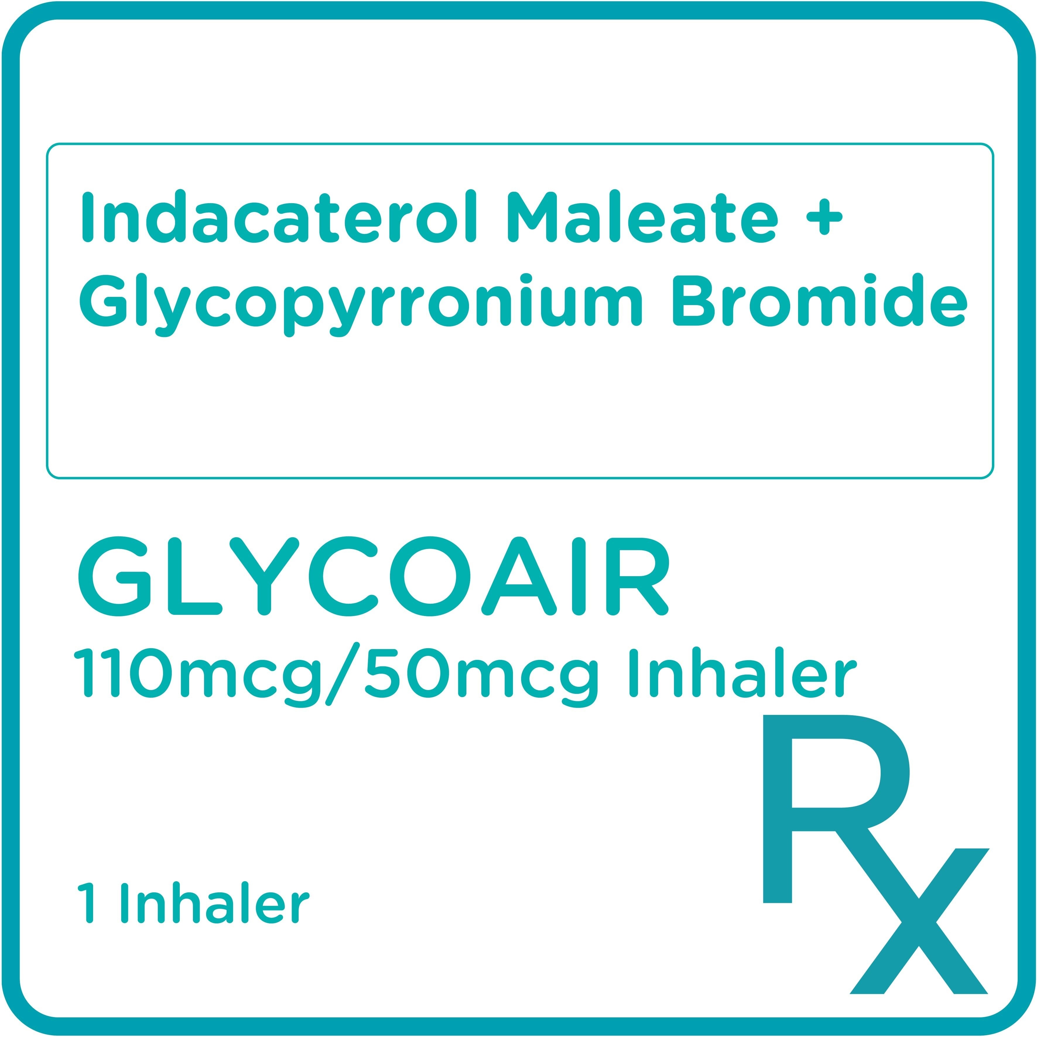 Indacaterol Maleate + Glycopyrronium Bromide 110mcg/50mcg 1 Inhaler