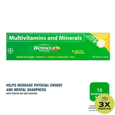 BEROCCA Berocca Effervescent Tablet Mango Orange Flavor 15s