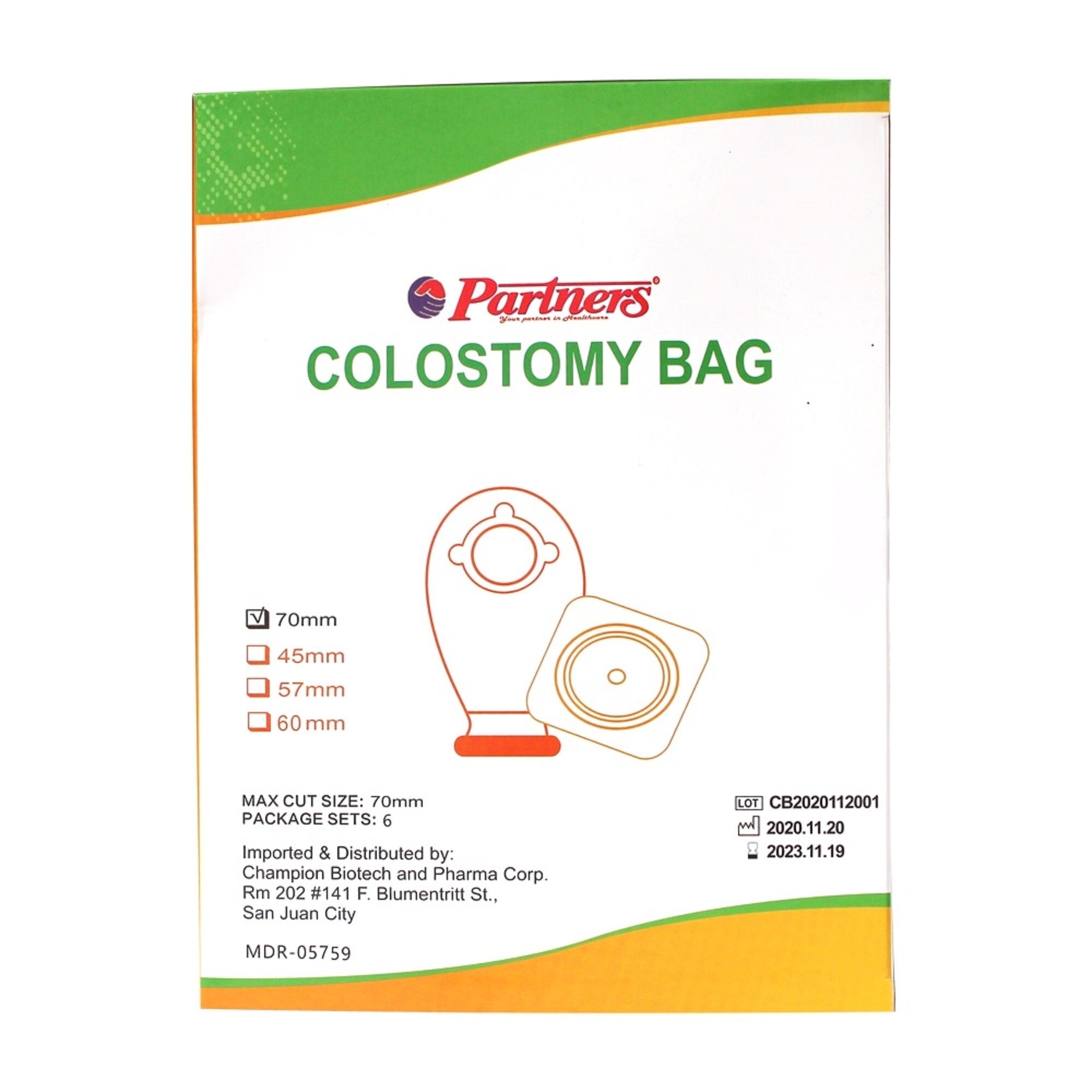 Colostomy Bag 6x70mm