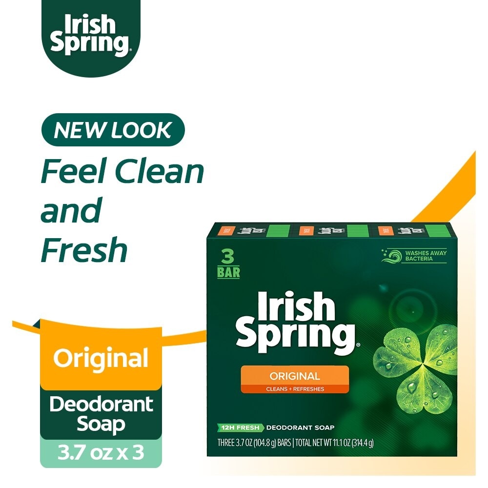 Irish Spring Original Clean Body Bar Soap 3.7 oz. Pack of 3 image