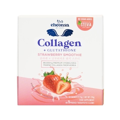 collagen glutathione philippines CHEONSA, Collagen + Glutathione Strawberry Smoothie 21g x 10s