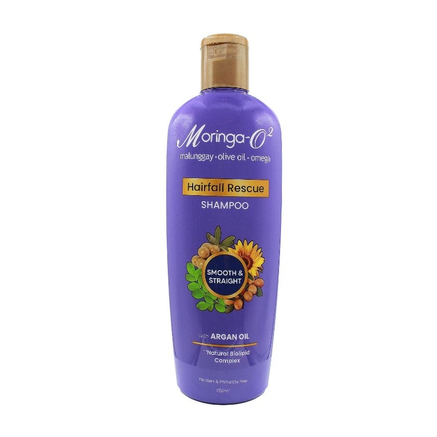 MORINGA-O2 Herbal Hair Fall Rescue Shampoo Smooth & Straight with Argan Oil 350ml