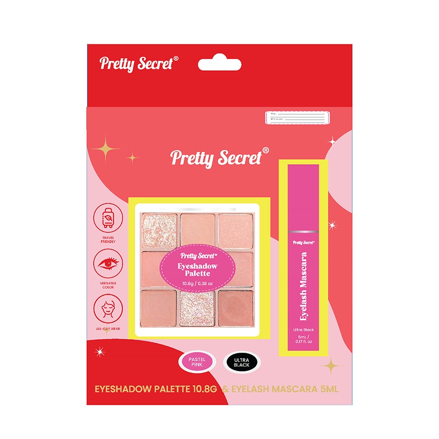 PRETTY SECET Eyeshadow Palette and Mascara 5ml Gift Set