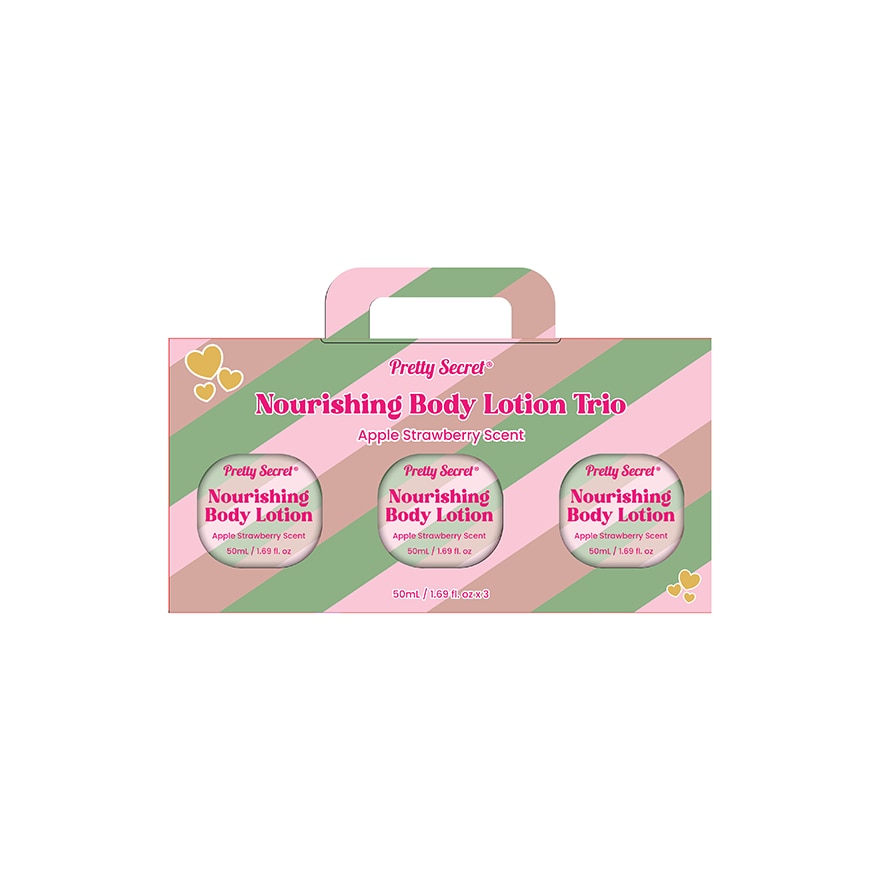 PRETTY SECRET Strawberry Trio Body Lotion Jar 50ml Gift Set