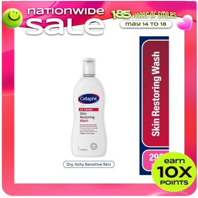 CETAPHIL - CETAPHIL PRO Ad Derma Skin Restoring Wash 295ml For Eczema Prone Skin Atopic Dermatitis