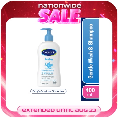 CETAPHIL - Cetaphil Baby Wash & Shampoo Pump 400ml [Head to Toe Gentle Cleansing Formula and Hypoallergenic] image