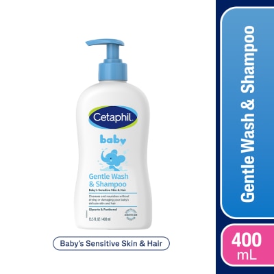 CETAPHIL - Cetaphil Baby Wash & Shampoo Pump 400ml [Head to Toe Gentle Cleansing Formula and Hypoallergenic]