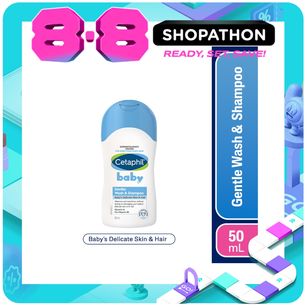 Cetaphil Gentle Wash and Shampoo 50ml image