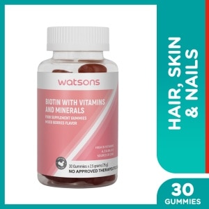 WATSONS Biotin with Vitamins and Minerals Mix Berries 30s Gummies x 2.5g