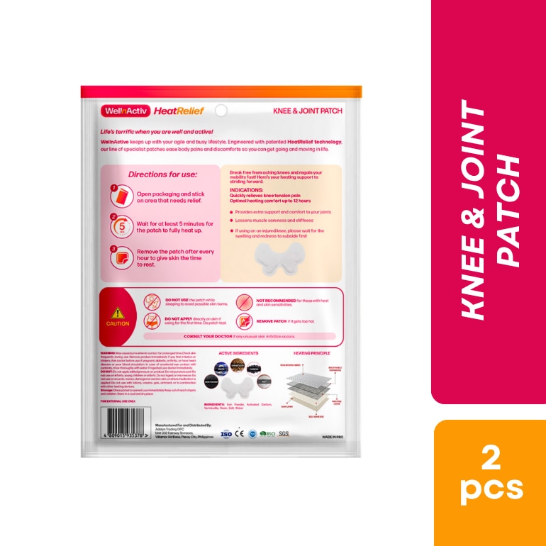 WellnActiv HeatRelief Knee and Joint Patch 2pc