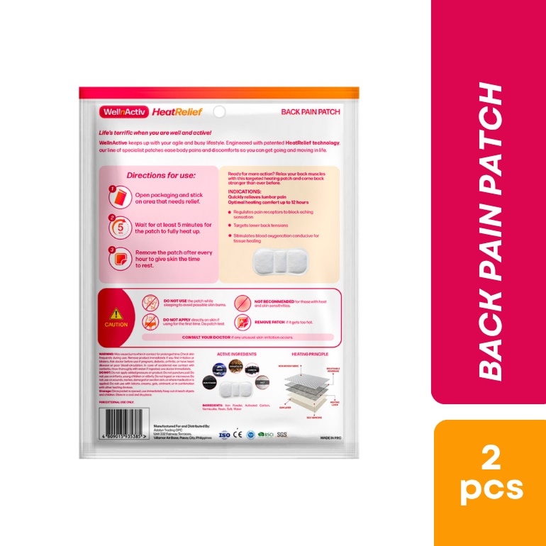 WellnActiv HeatRelief BackPain Patch 2pc