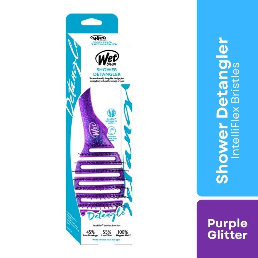WET BRUSH Shower Detangler Purple Glitter