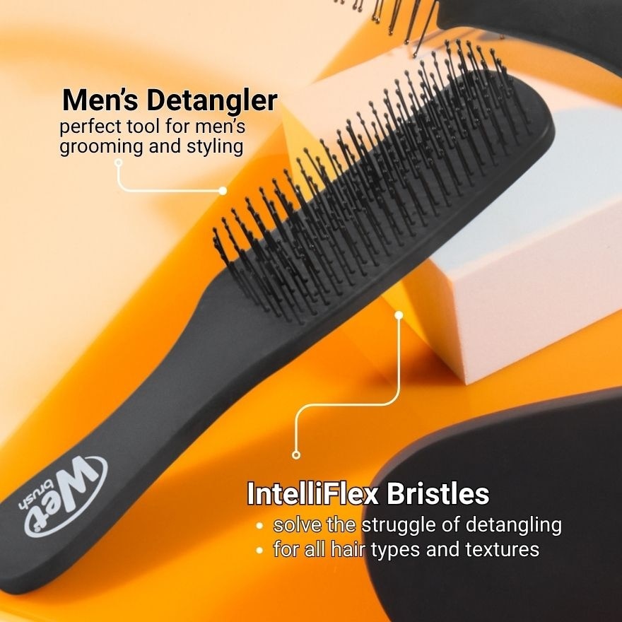 WET BRUSH For Men Black Leather