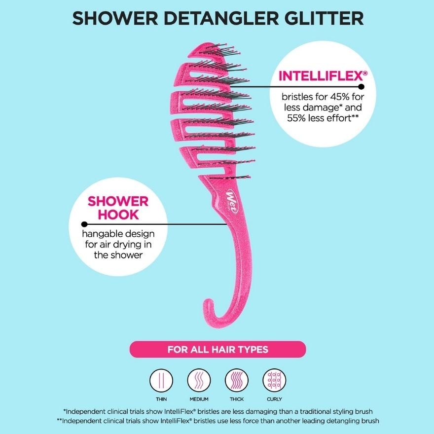 WET BRUSH Shower Detangler Pink Glitter