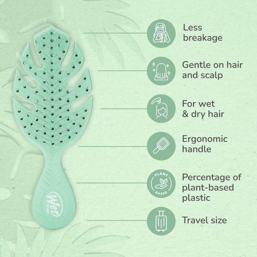 WET BRUSH Go Green Mini Detangler Green
