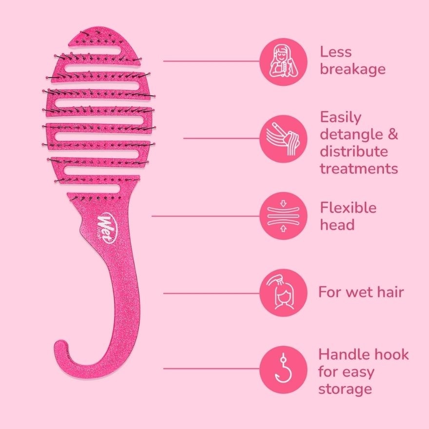WET BRUSH Shower Detangler Pink Glitter