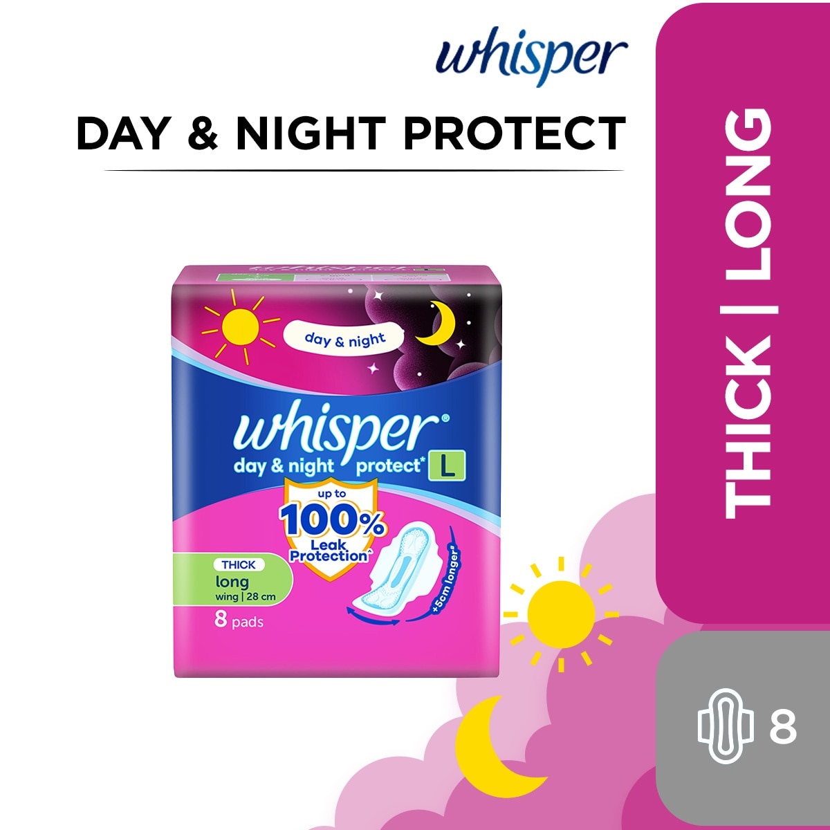 WHISPER Day & Night Protect Long with Wings 8s