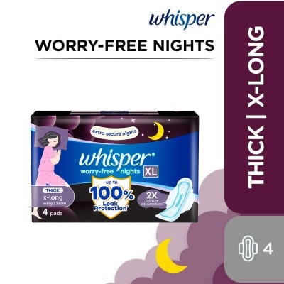 WHISPER WHISPER Worry Free Nights Extra Long with Wings 4s