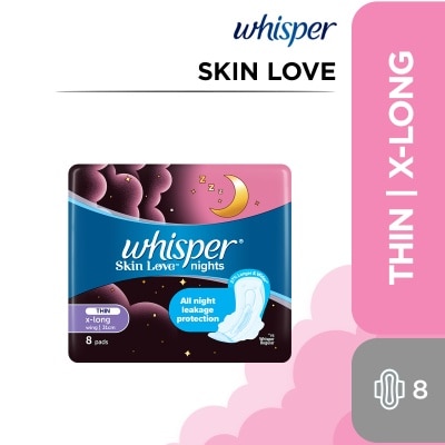 WHISPER WHISPER Skin Love All Night X-Long Ultra Slim With Wings 31cm 8s [SANITARY NAPKIN]