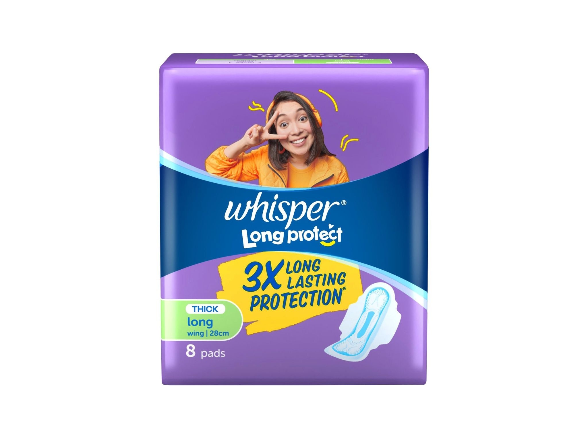 WHISPER Long Protect with Wings 8s