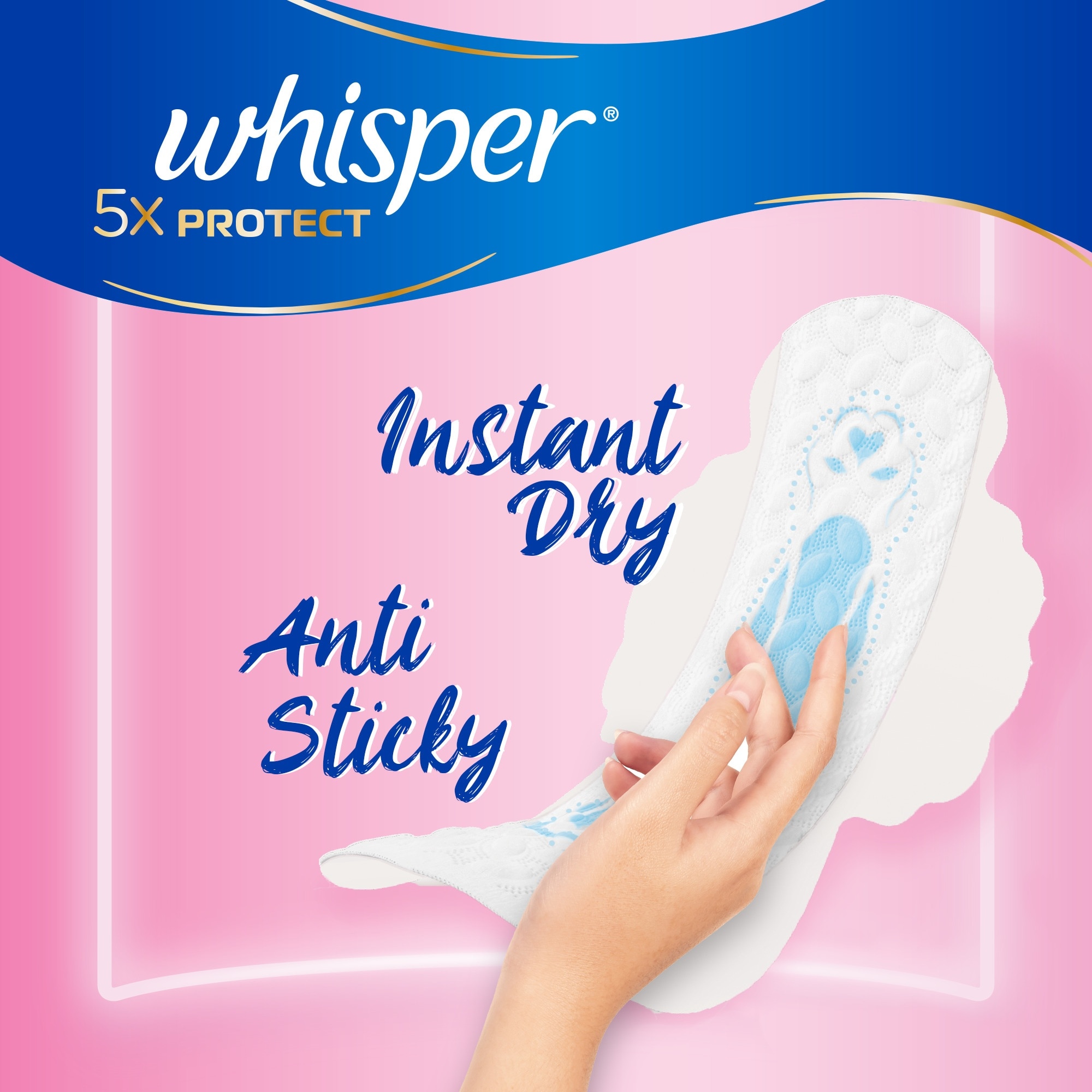 WHISPER 5x Protect Thin Heavy Wing Sanitary Pads 28cm 16 pads