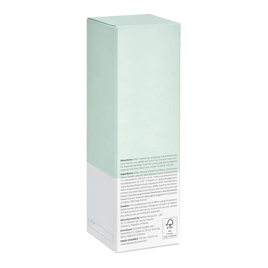 BEAUTY OF JOSEON Green Plum Refreshing Toner : AHA + BHA 150ml