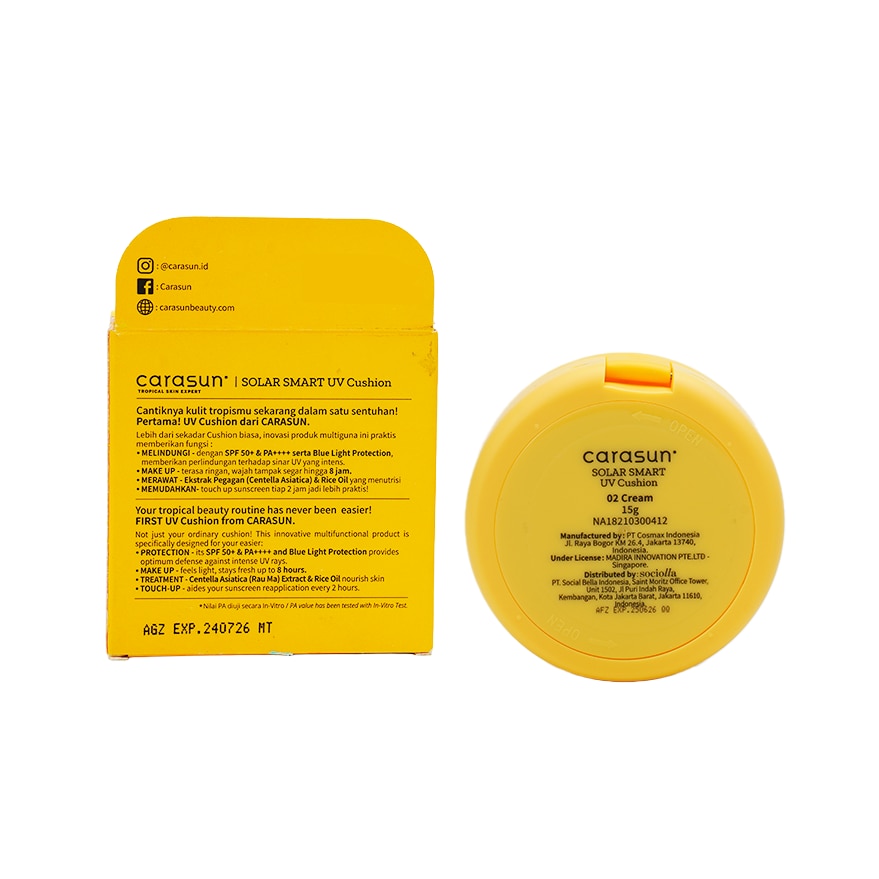 CARASUN Solar Smart UV Cushion SPF50 02 Cream 15g