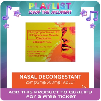 DECOLGEN - DECOLGEN Phenylephrine HCl 10mg Paracetamol 500mg Chlorphenamine maleate 2mg Tablet Sold Per Piece