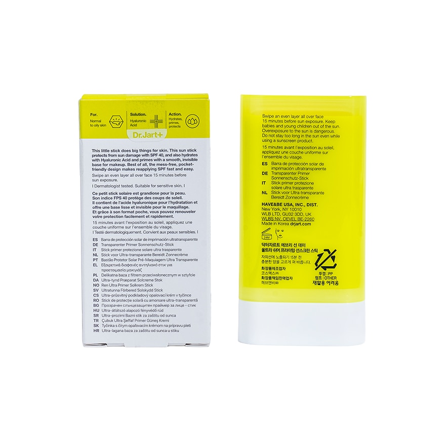 DR JART Everyday Sunday Ultra-Sheer Priming Sunscreen Stick SPF40 19g