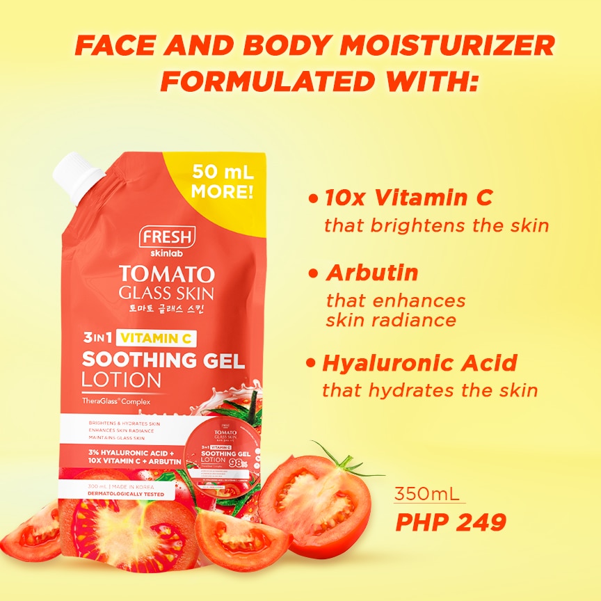 FRESH Skinlab Tomato Glass Skin 3 in 1 Vitamin C Soothing Gel Lotion 350ml