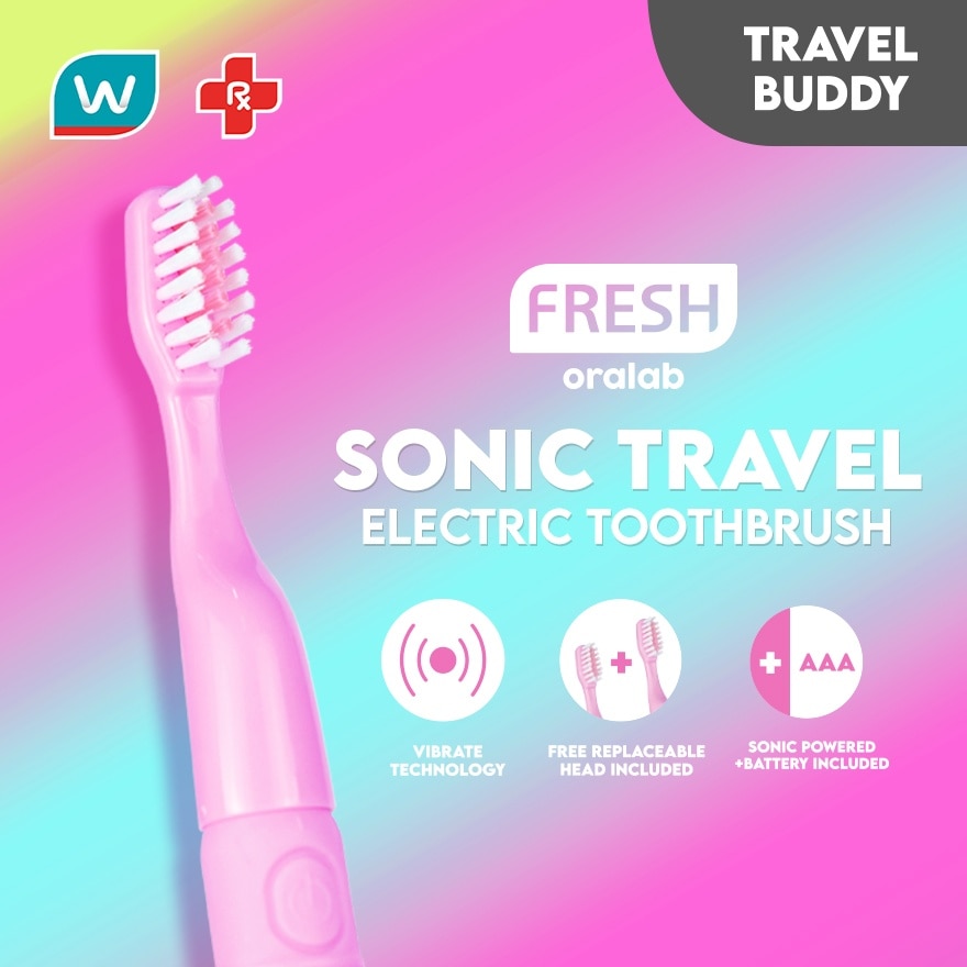 FRESH Oralab Sonic Travel Electric Toothbrush Pink