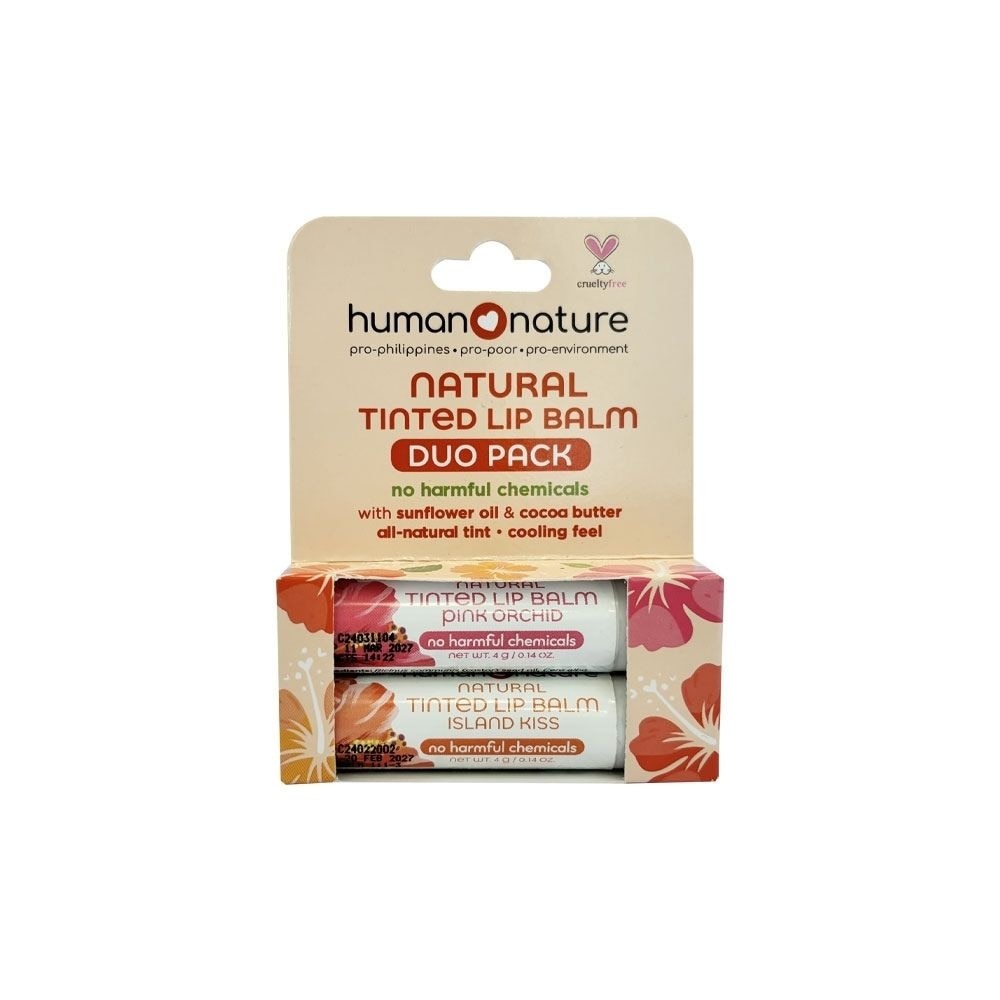 HUMAN NATURE Tinted Lip Balm Flame Tree & Rosewood Duo Pack 4g