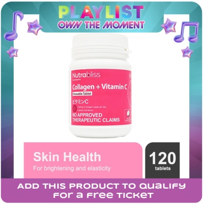 NUTRABLISS WS - NUTRABLISS Collagen + Vitamin C Passion Fruit Flavor Food Supplement 120 Chewable Tablets (Expiry: Aug. 2027)