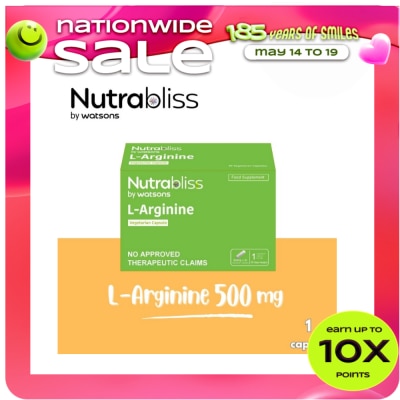 NUTRABLISS WS - NUTRABLISS WS L-Arginine 500mg Vegetarian Capsule Sold Per Piece