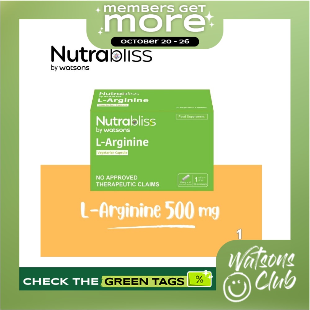NUTRABLISS WS L Arginine 500mg Vegetarian Capsule Sold Per Piece image