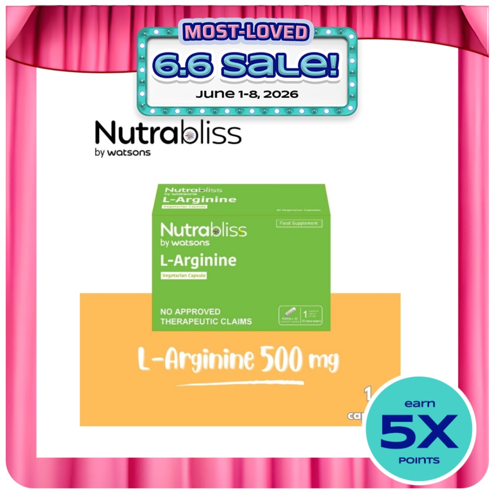 NUTRABLISS WS L-Arginine 500mg Vegetarian Capsule Sold Per Piece