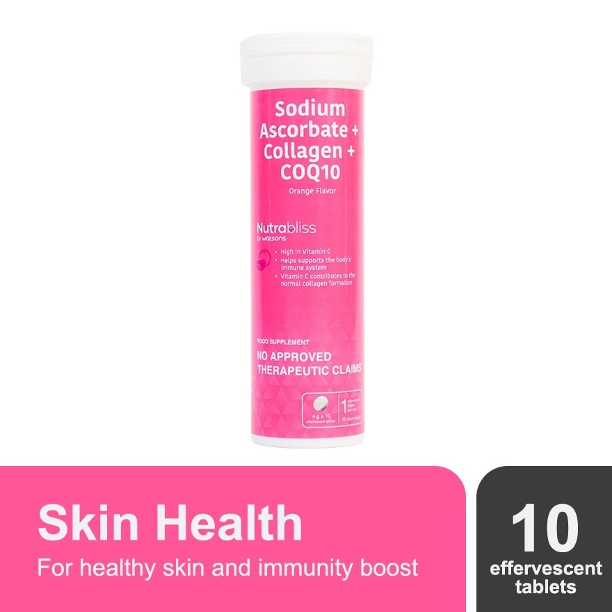 Sodium Ascorbate + Collagen +COQ10 x10 Effervescent Tablets