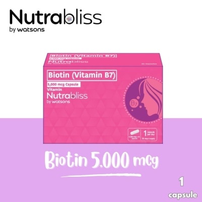 NUTRABLISS WS NUTRABLISS WS Biotin 5000mcg Capsule (Sold Per Piece)
