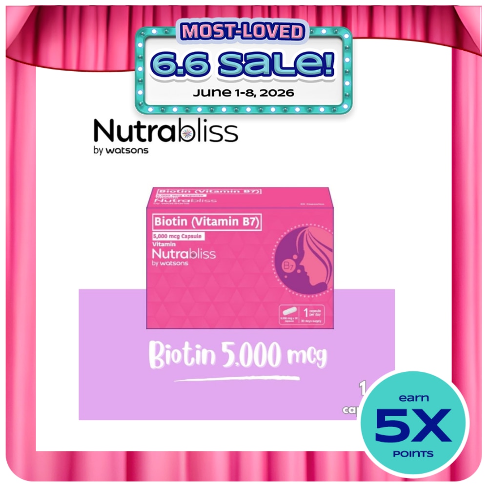 NUTRABLISS WS Biotin 5000mcg Capsule (Sold Per Piece)