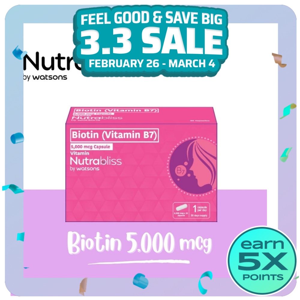 NUTRABLISS WS Biotin 5000mcg Capsule (Sold Per Piece)