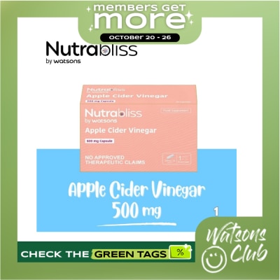 NUTRABLISS WS NUTRABLISS WS Apple Cider Vinegar 500mg Capsule Sold Per Piece image