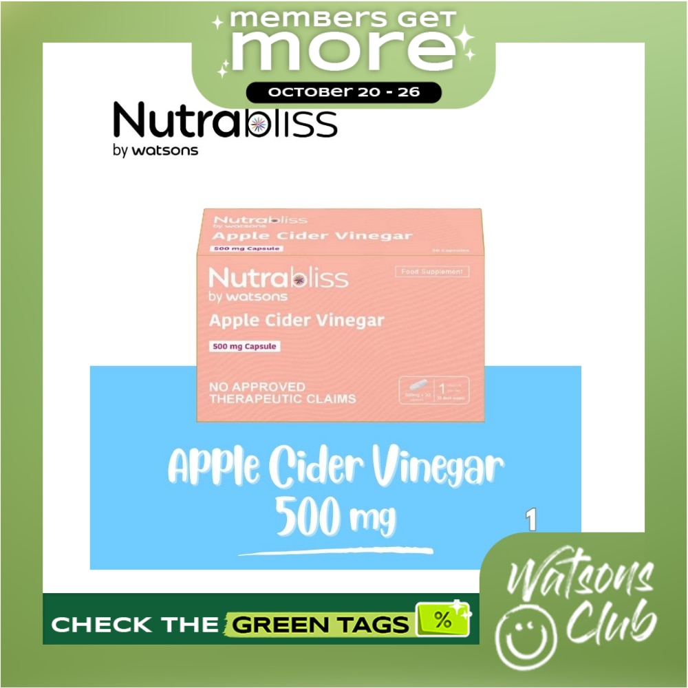 NUTRABLISS WS Apple Cider Vinegar 500mg Capsule Sold Per Piece image