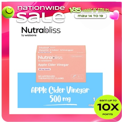NUTRABLISS WS - NUTRABLISS WS Apple Cider Vinegar 500mg Capsule Sold Per Piece (Expiry: January 31, 2028)